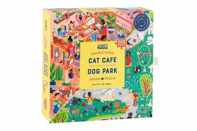 Target Professor Puzzle USA, Inc. Двустранен пъзел Cat Cafe & Dog Park от 500 части