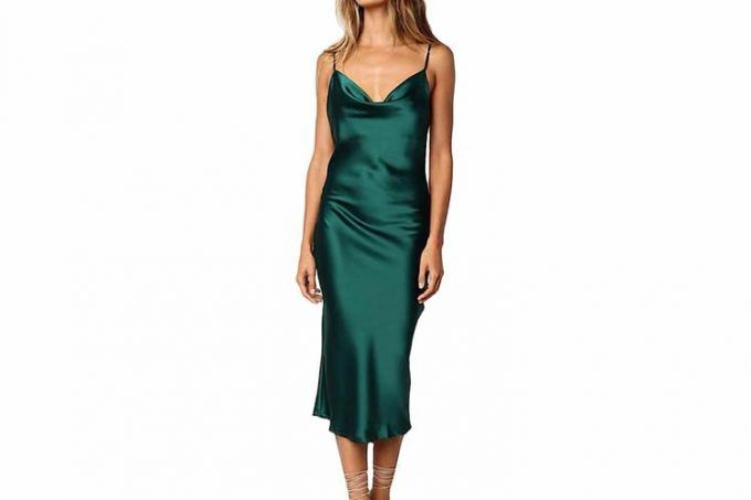 Amazon Xxxiticat Дамска сатенена рокля без ръкави със спагети презрамки