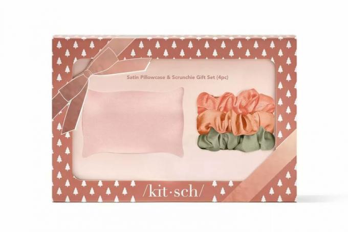 Target Kitsch Сатенена калъфка за възглавница Scrunchie Подаръчен комплект за оформяне на коса - 4ct